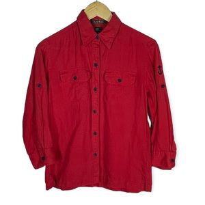 Lauren Ralph Lauren Linen Button Up Shirt Nautical